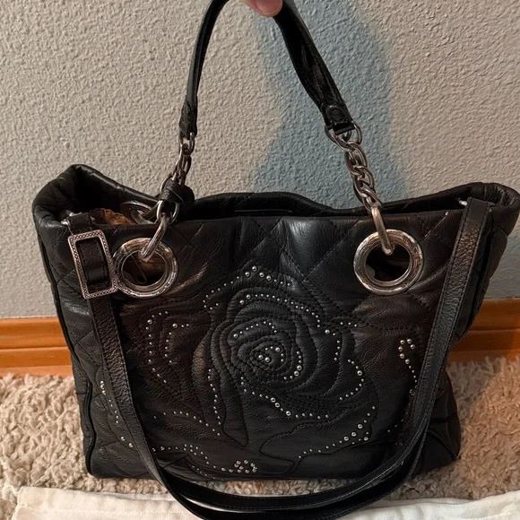 Brighton Black Embellished Women's Bag with Dust Bag - Picture 2 of 8
